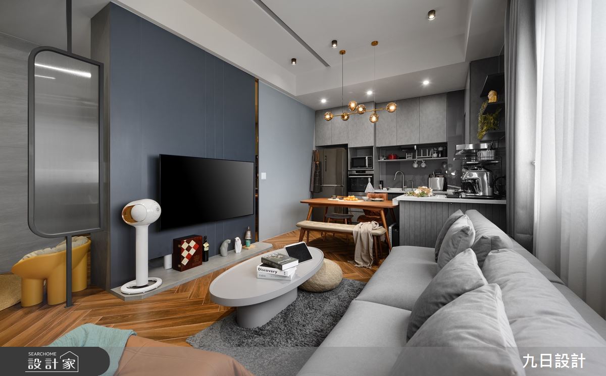 24坪新成屋(5年以下)＿現代風客廳餐廳廚房中島案例圖片＿九日室內裝修設計＿九日_83之12