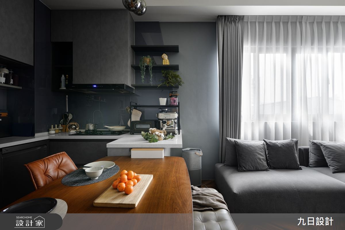 24坪新成屋(5年以下)＿現代風客廳餐廳廚房中島案例圖片＿九日室內裝修設計＿九日_83之17