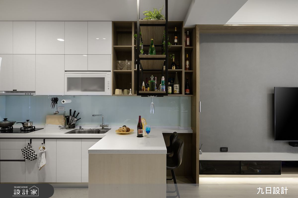 35坪新成屋(5年以下)＿混搭風客廳餐廳廚房中島案例圖片＿九日室內裝修設計＿九日_85之18