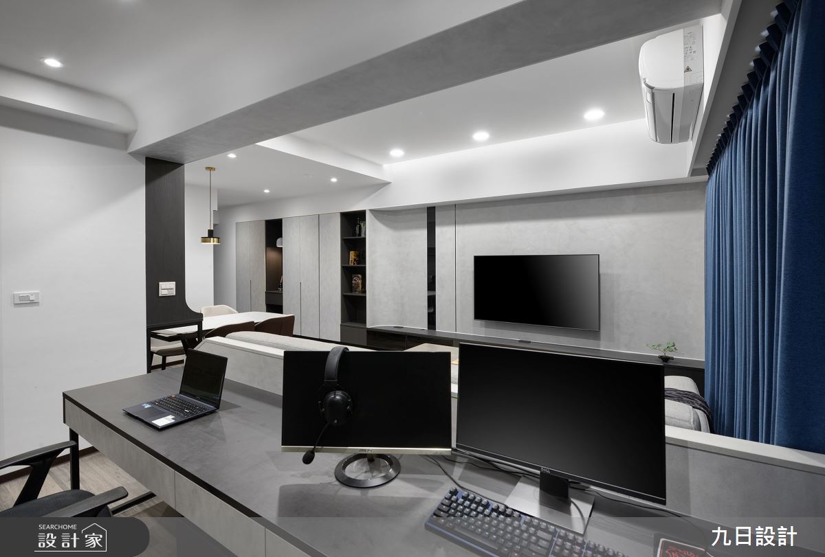 23坪新成屋(5年以下)＿現代風客廳書房工作區案例圖片＿九日室內裝修設計＿九日_87之14