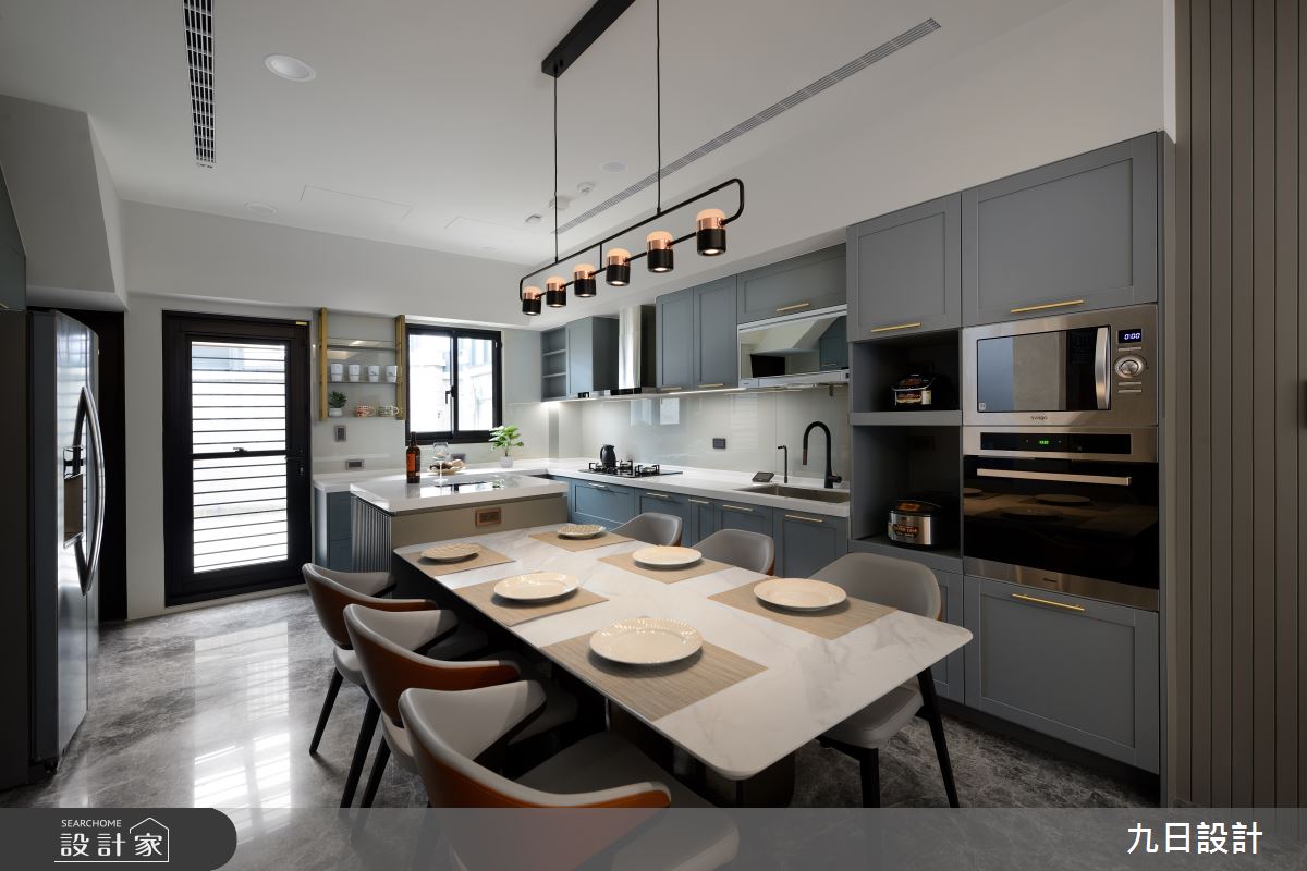 109坪新成屋(5年以下)＿現代美式風餐廳廚房中島案例圖片＿九日室內裝修設計＿九日_91之17