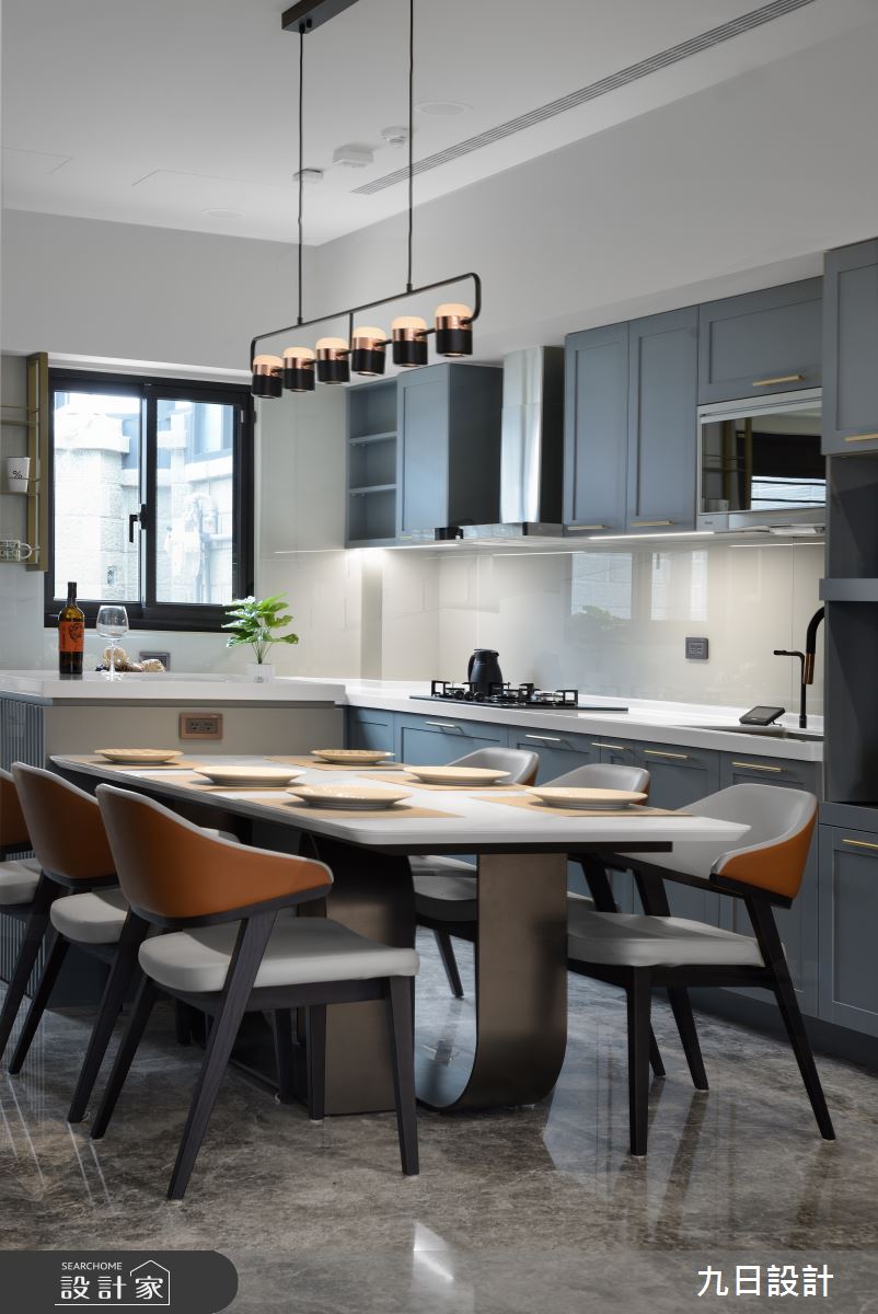 109坪新成屋(5年以下)＿現代美式風餐廳廚房中島案例圖片＿九日室內裝修設計＿九日_91之22