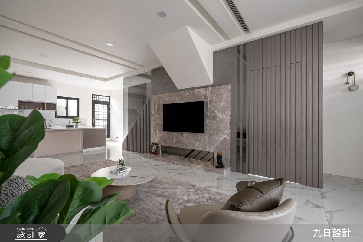 180坪老屋(16~30年)＿現代輕奢風客廳廚房中島案例圖片＿九日室內裝修設計＿九日_102之6