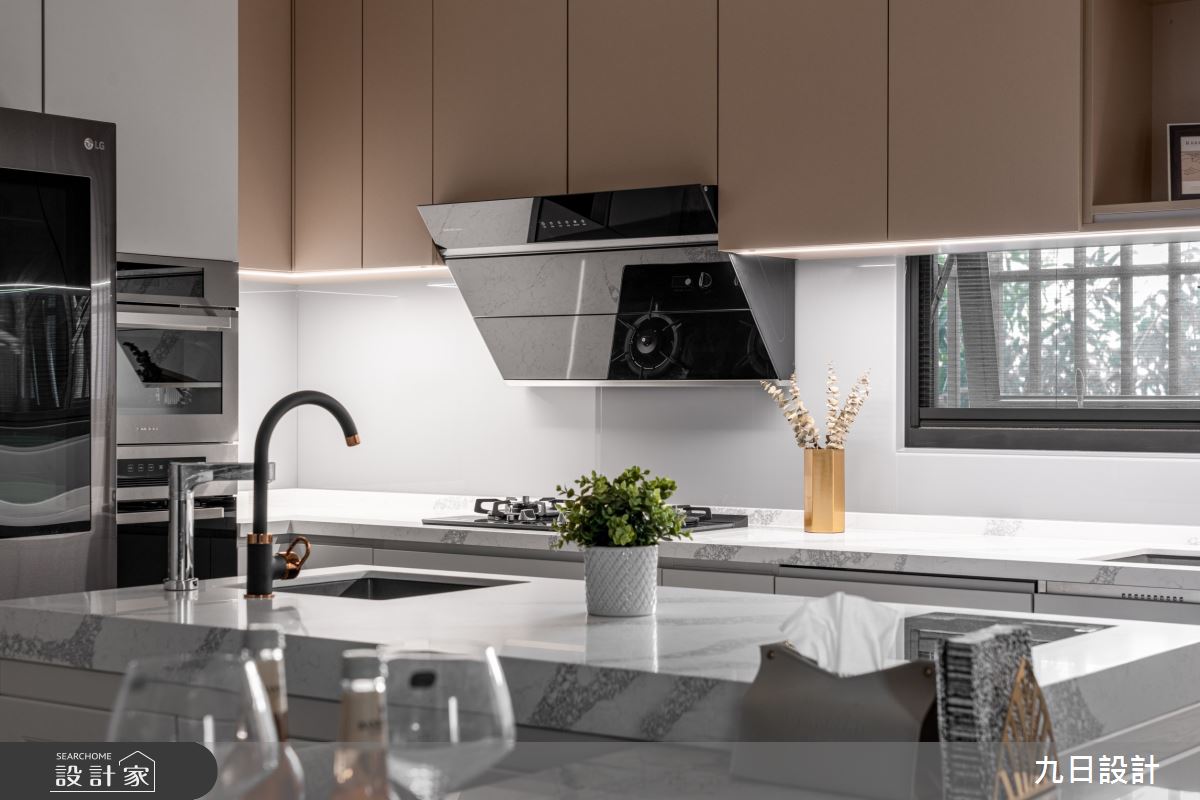 100坪新成屋(5年以下)＿現代美式輕奢風廚房中島案例圖片＿九日室內裝修設計＿九日_104之23