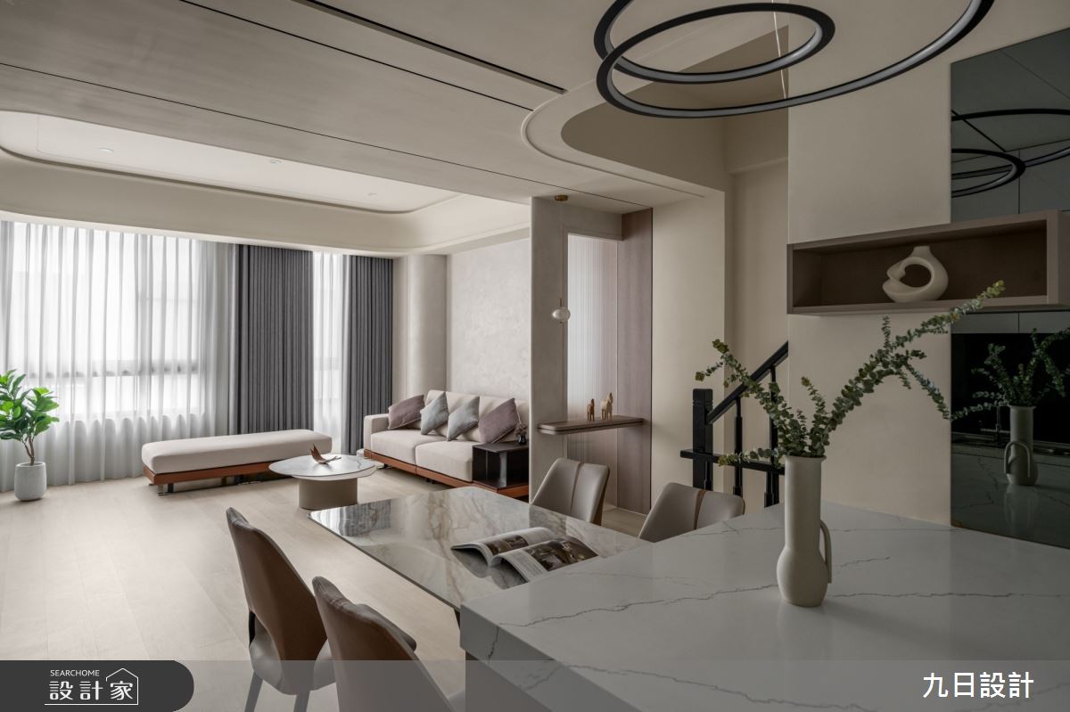 35坪新成屋(5年以下)＿混搭風客廳餐廳中島案例圖片＿九日室內裝修設計＿九日_109之25
