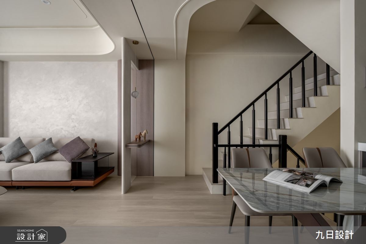 35坪新成屋(5年以下)＿混搭風客廳餐廳樓梯案例圖片＿九日室內裝修設計＿九日_109之17