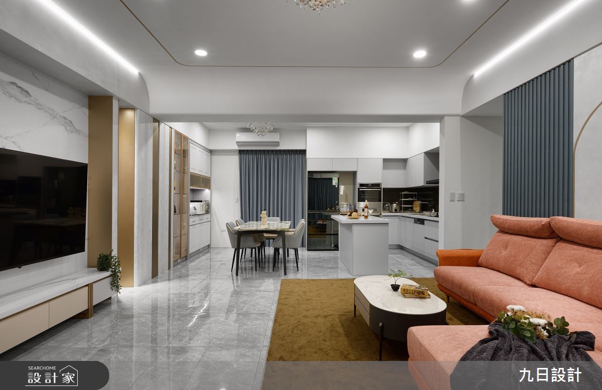53坪新成屋(5年以下)＿輕奢風客廳餐廳廚房案例圖片＿九日室內裝修設計＿九日_121之12