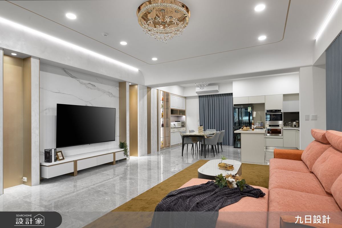 53坪新成屋(5年以下)＿輕奢風客廳餐廳廚房案例圖片＿九日室內裝修設計＿九日_121之13