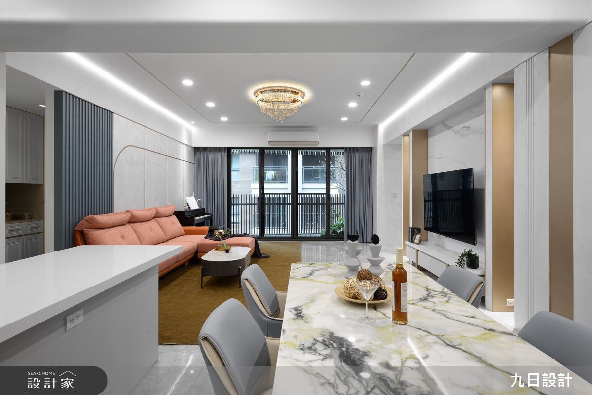 53坪新成屋(5年以下)＿輕奢風客廳餐廳案例圖片＿九日室內裝修設計＿九日_121之21