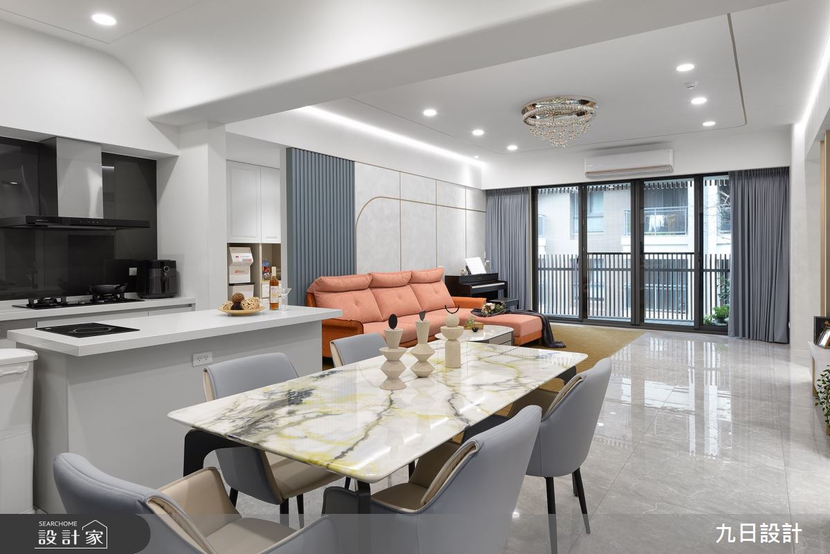 53坪新成屋(5年以下)＿輕奢風客廳餐廳廚房案例圖片＿九日室內裝修設計＿九日_121之22
