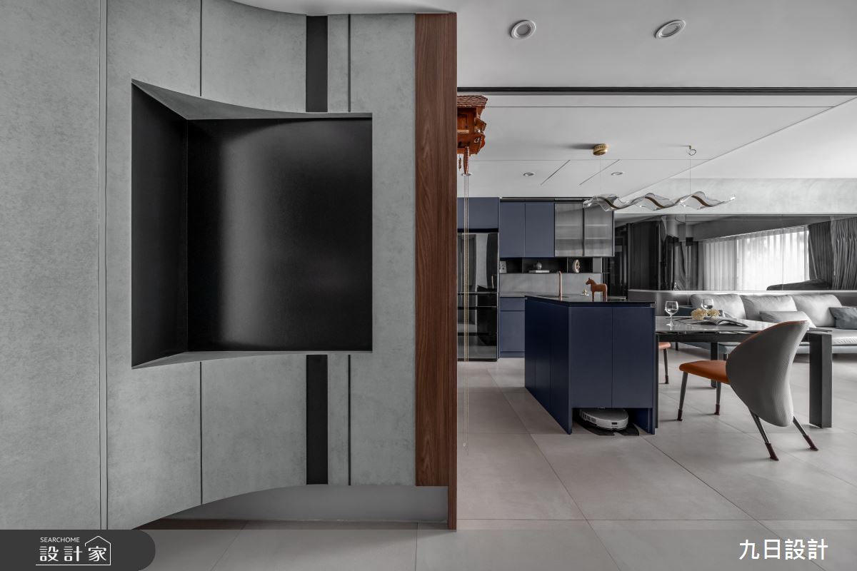 33坪新成屋(5年以下)＿現代風玄關客廳餐廳中島案例圖片＿九日室內裝修設計＿九日_123之1