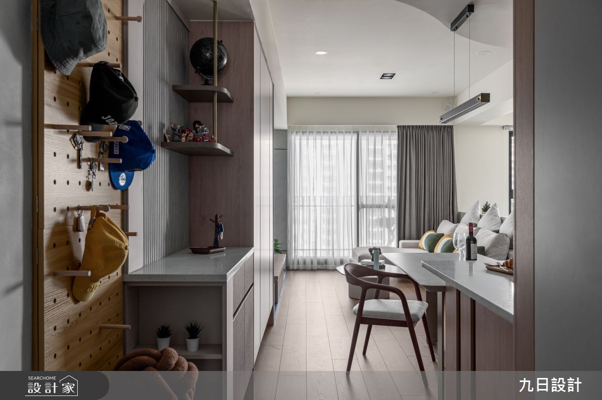22坪新成屋(5年以下)＿現代風玄關餐廳吧檯中島案例圖片＿九日室內裝修設計＿九日_129之1