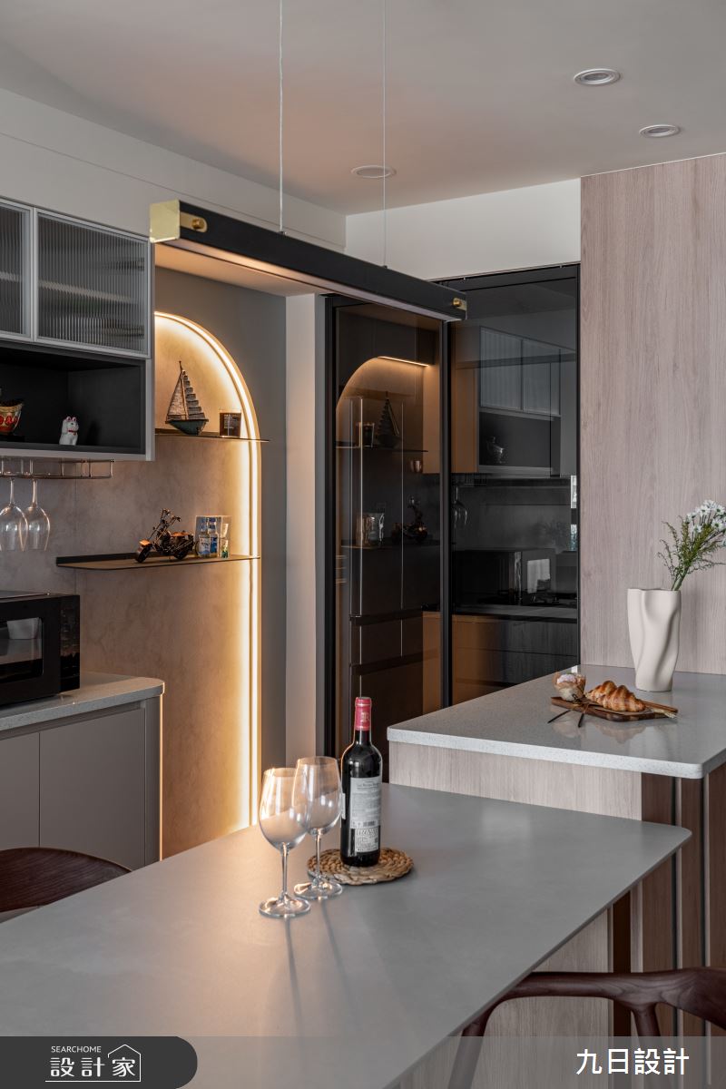 22坪新成屋(5年以下)＿現代風餐廳吧檯中島案例圖片＿九日室內裝修設計＿九日_129之8