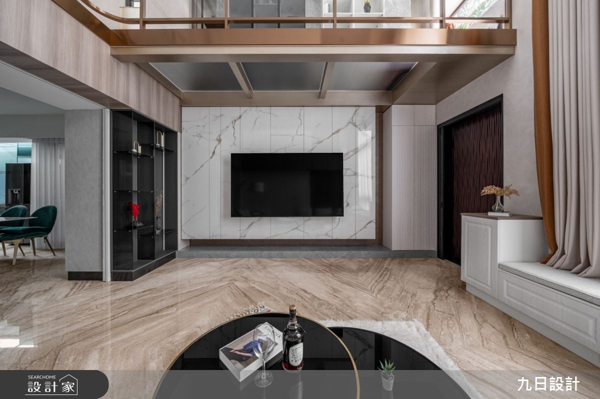 90坪新成屋(5年以下)＿飯店輕奢風玄關客廳臥榻案例圖片＿九日室內裝修設計＿九日_130之1