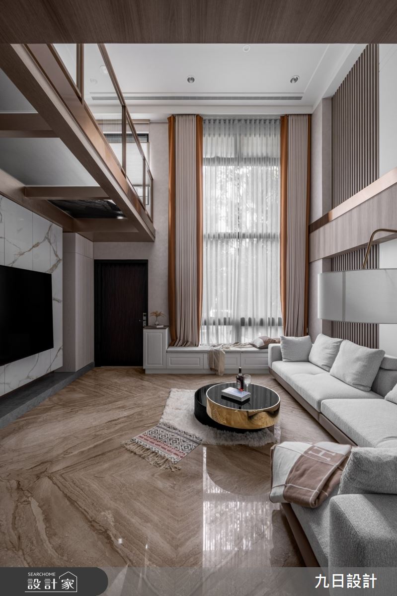 90坪新成屋(5年以下)＿飯店輕奢風玄關客廳臥榻案例圖片＿九日室內裝修設計＿九日_130之4