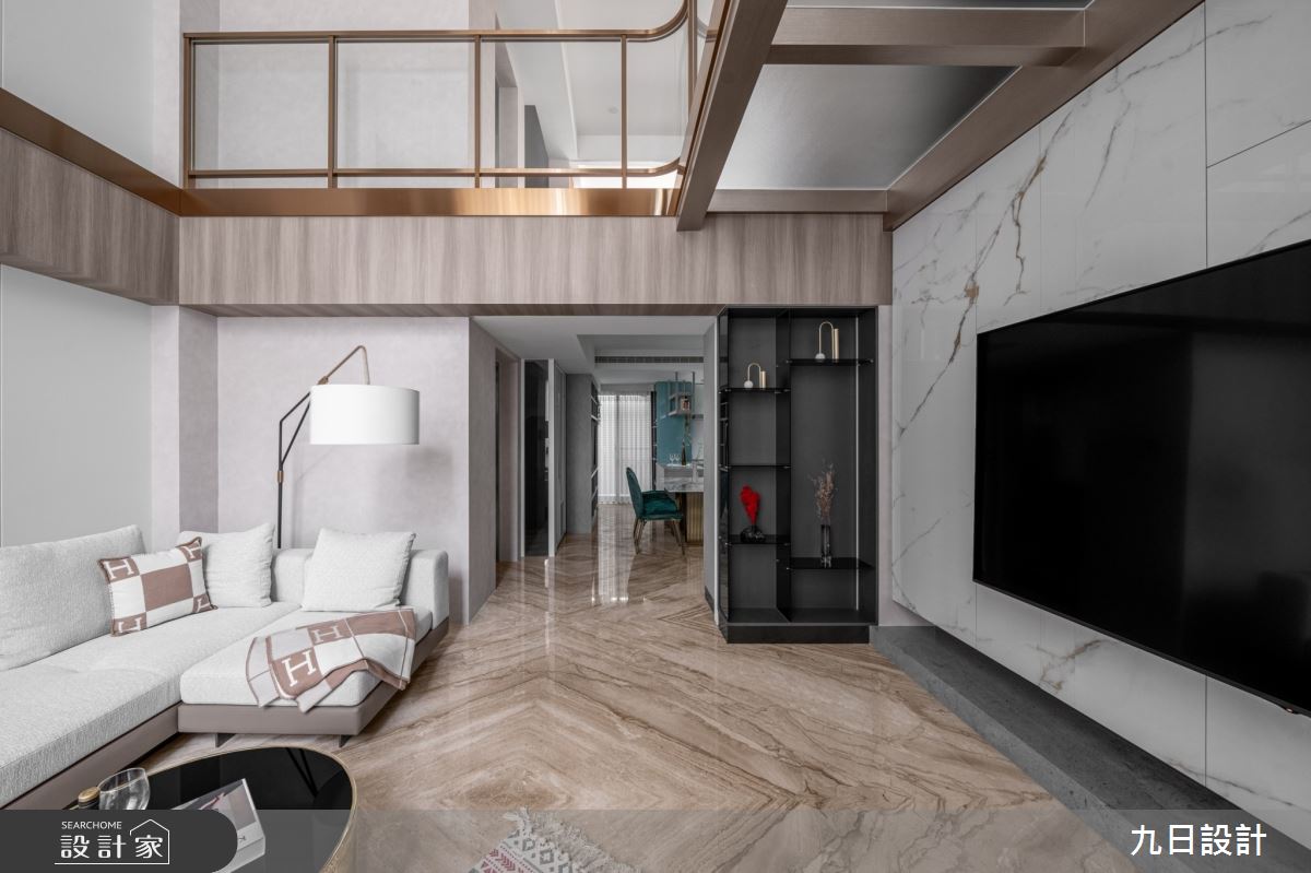 90坪新成屋(5年以下)＿飯店輕奢風客廳案例圖片＿九日室內裝修設計＿九日_130之10