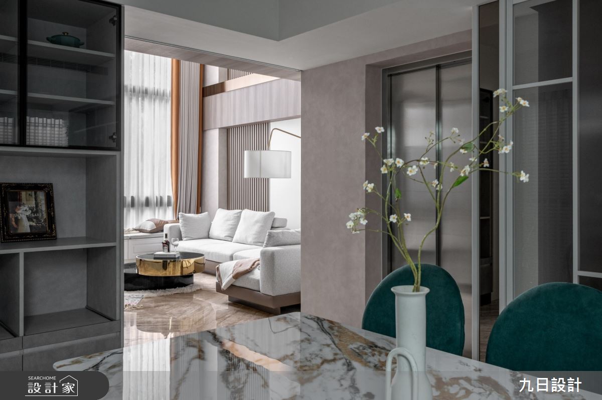 90坪新成屋(5年以下)＿飯店輕奢風客廳餐廳案例圖片＿九日室內裝修設計＿九日_130之15