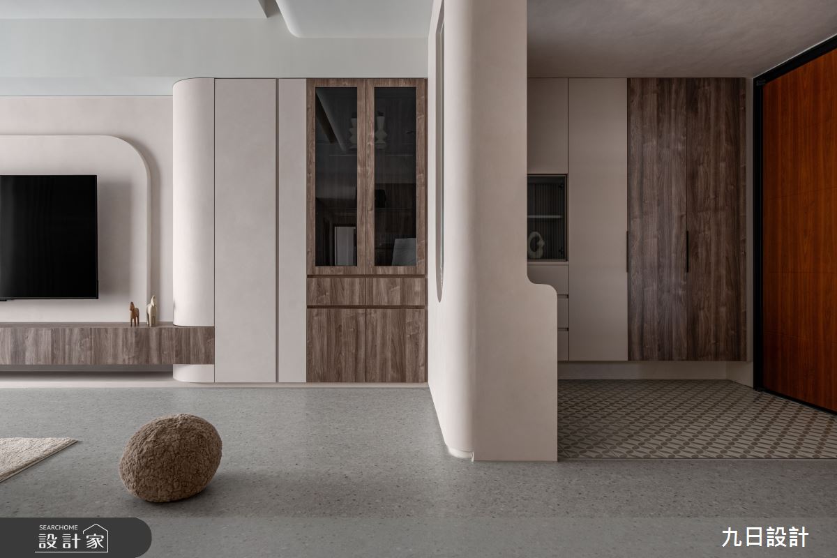 28坪新成屋(5年以下)＿奶茶風玄關客廳案例圖片＿九日室內裝修設計＿九日_133之32