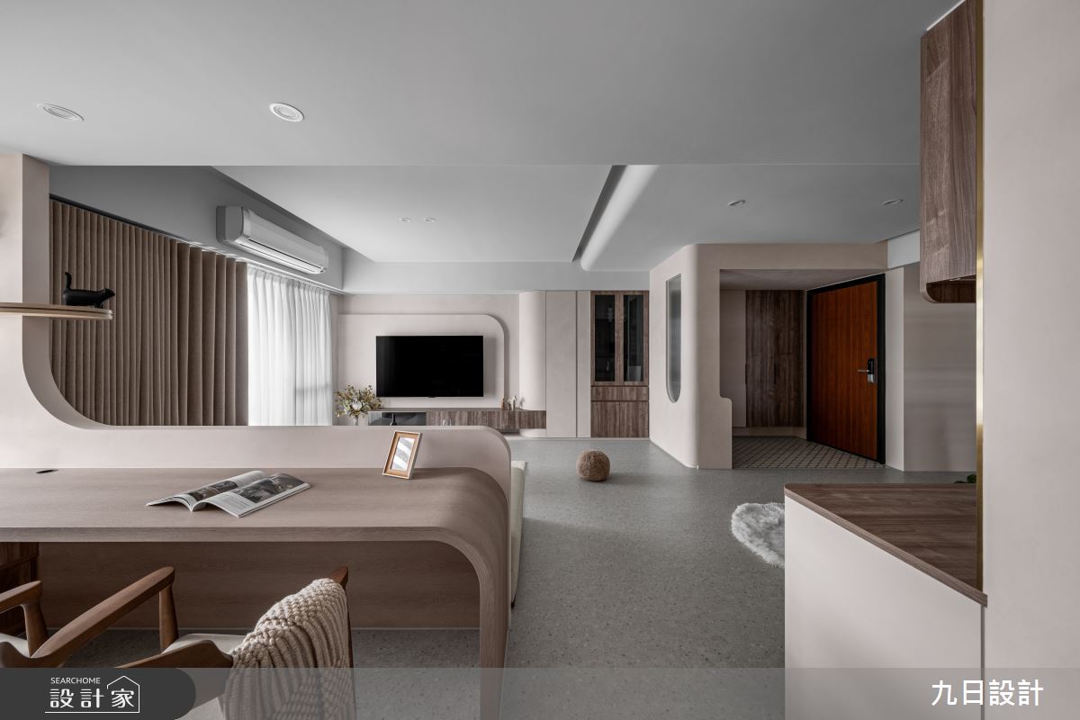 28坪新成屋(5年以下)＿奶茶風玄關客廳書房案例圖片＿九日室內裝修設計＿九日_133之33