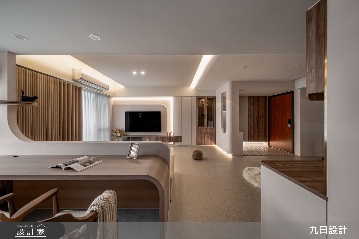 28坪新成屋(5年以下)＿奶茶風玄關客廳書房案例圖片＿九日室內裝修設計＿九日_133之34