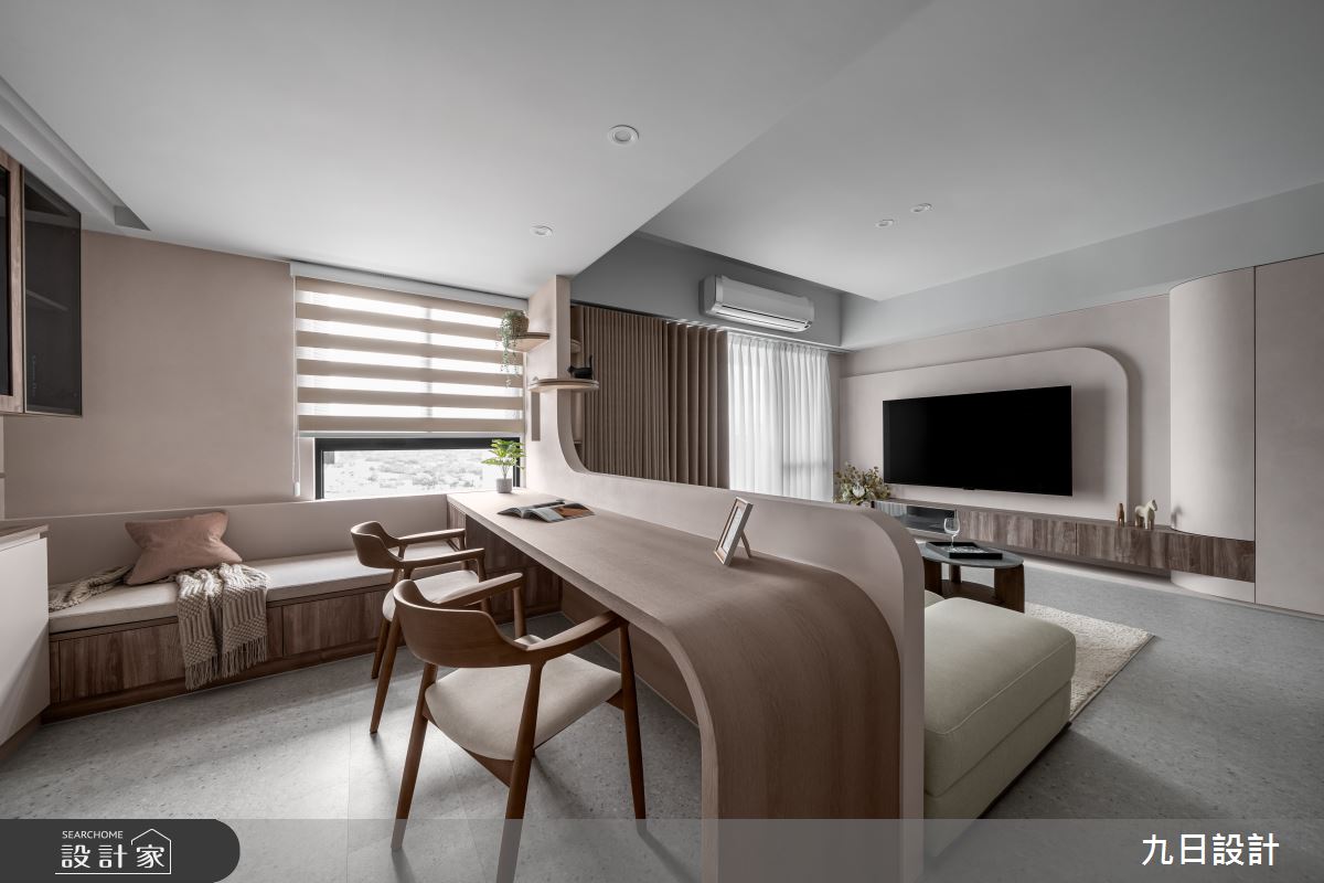 28坪新成屋(5年以下)＿奶茶風客廳書房臥榻案例圖片＿九日室內裝修設計＿九日_133之35