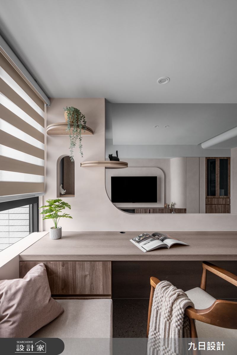 28坪新成屋(5年以下)＿奶茶風客廳書房案例圖片＿九日室內裝修設計＿九日_133之37