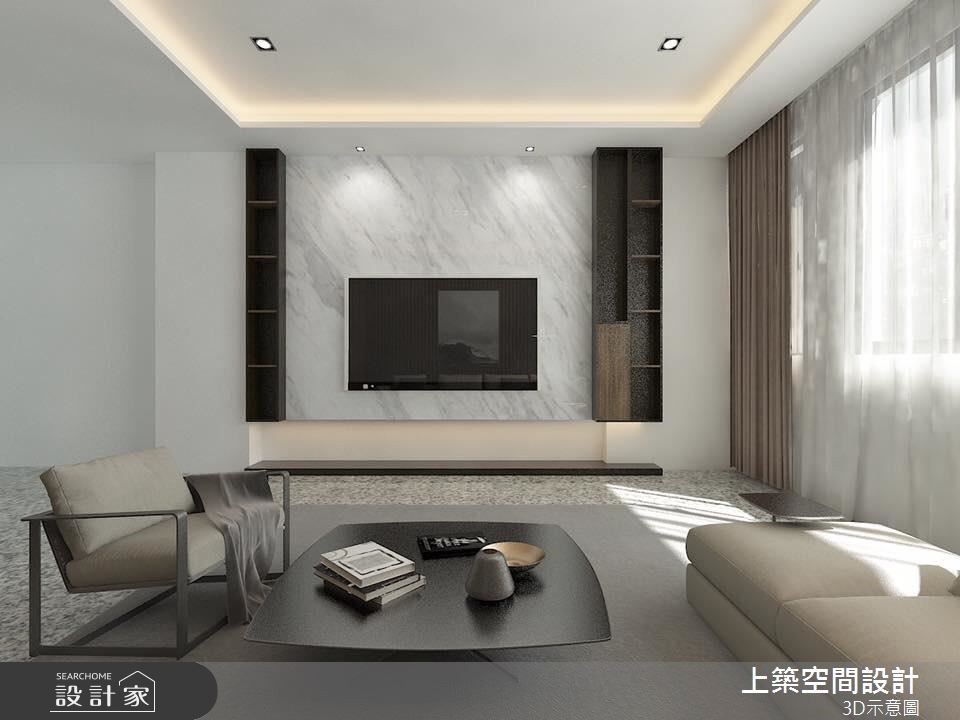 40坪新成屋(5年以下)＿現代風客廳案例圖片＿上築空間設計＿上築_12之1