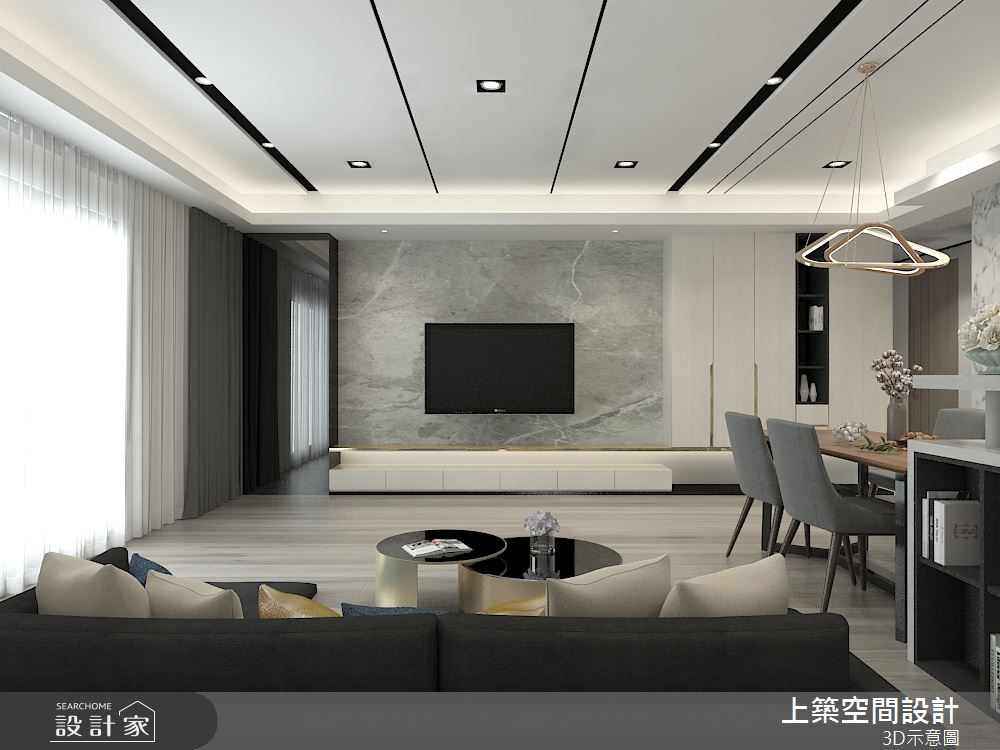 50坪老屋(16~30年)＿現代風客廳案例圖片＿上築空間設計＿上築_34之1