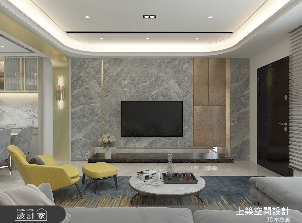 80坪新成屋(5年以下)＿現代風客廳案例圖片＿上築空間設計＿上築_40之1