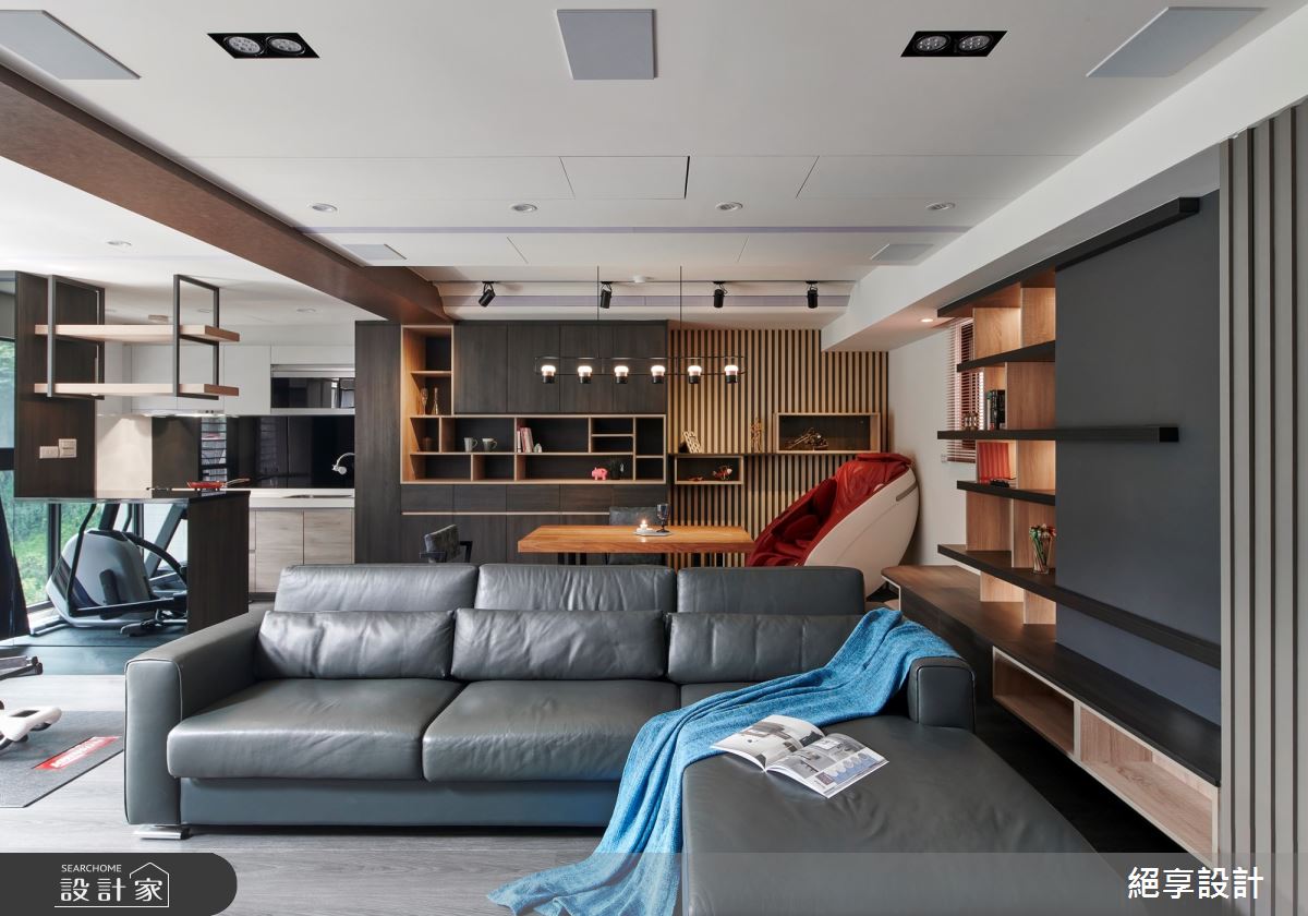32坪新成屋(5年以下)＿現代風客廳家庭健身房案例圖片＿絕享設計＿絕享_72之3