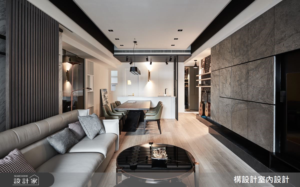 40坪新成屋(5年以下)＿現代風客廳案例圖片＿構設計＿構設計_空間的表情。當灰階遇上彩虹之9
