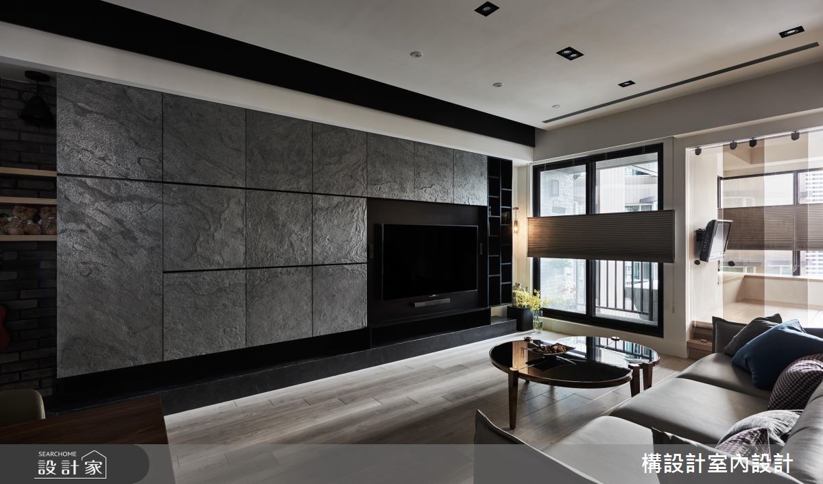 40坪新成屋(5年以下)＿現代風客廳案例圖片＿構設計＿構設計_空間的表情。當灰階遇上彩虹之14