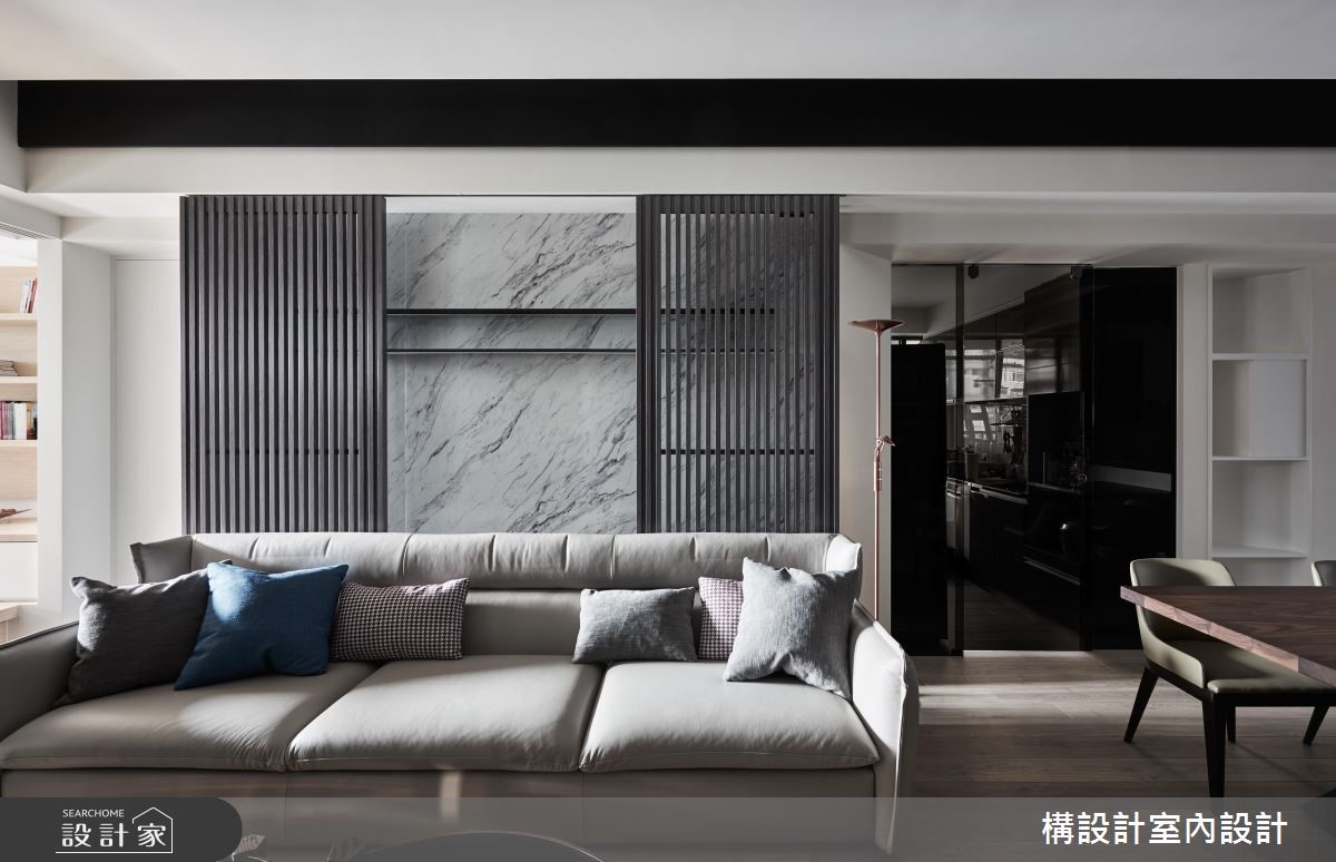 40坪新成屋(5年以下)＿現代風客廳案例圖片＿構設計＿構設計_空間的表情。當灰階遇上彩虹之16