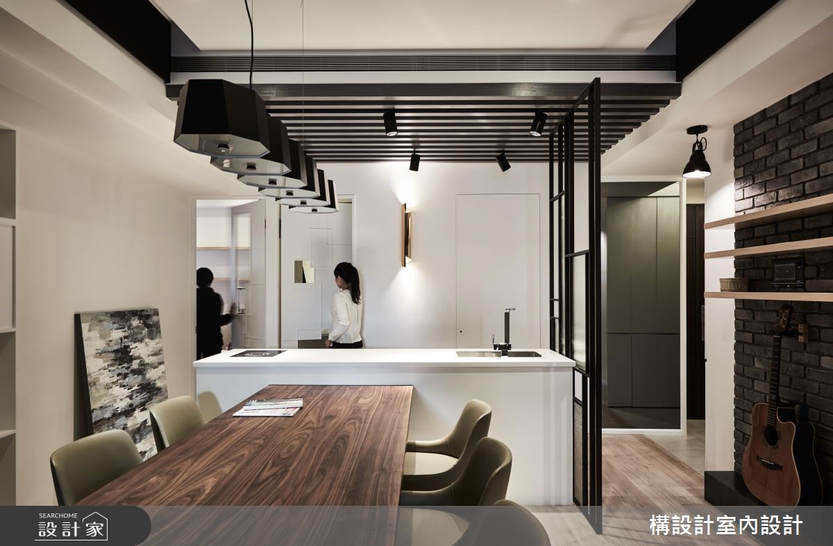 40坪新成屋(5年以下)＿現代風餐廳中島案例圖片＿構設計＿構設計_空間的表情。當灰階遇上彩虹之8