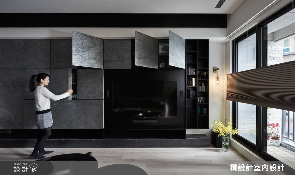 40坪新成屋(5年以下)＿現代風客廳案例圖片＿構設計＿構設計_空間的表情。當灰階遇上彩虹之13