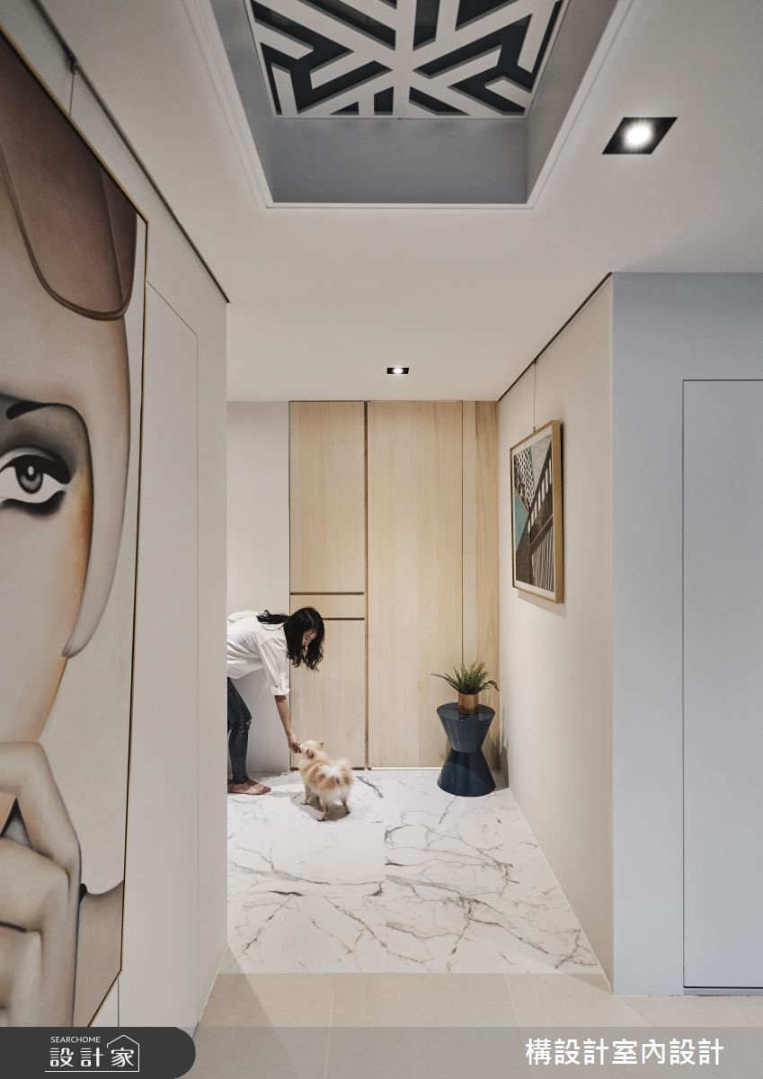 50坪新成屋(5年以下)＿現代風玄關案例圖片＿構設計＿構設計_層光透影之1