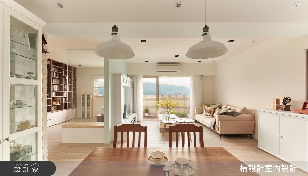 40坪老屋(16~30年)＿鄉村風客廳餐廳案例圖片＿構設計＿構設計_空中水岸之家之7