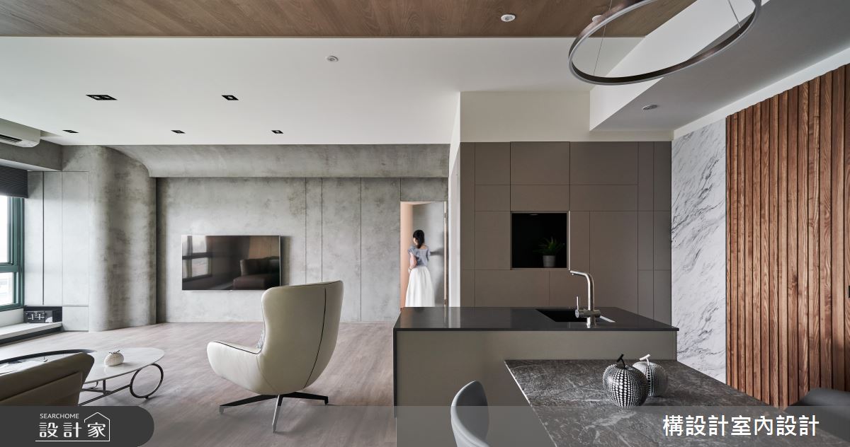 70坪老屋(16~30年)＿現代風客廳餐廳吧檯案例圖片＿構設計＿構設計_湛藍拾光之9