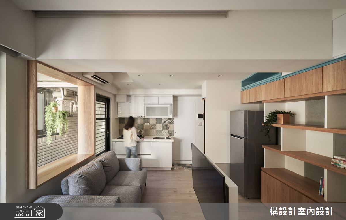 11坪新成屋(5年以下)＿日式無印風客廳廚房案例圖片＿構設計＿構設計_眶框之11