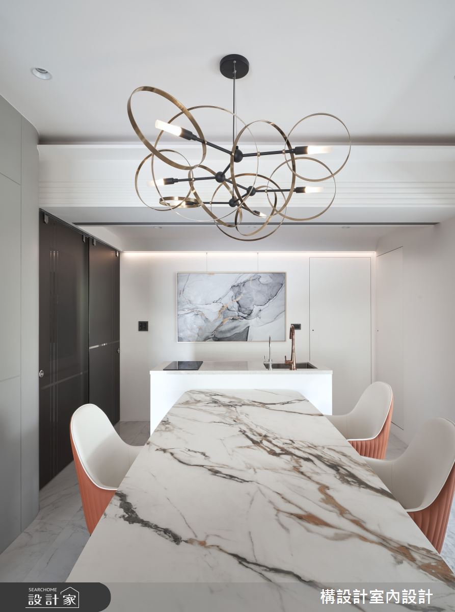 40坪老屋(16~30年)＿新古典餐廳中島案例圖片＿構設計＿構設計_午後的銀白雪境之15