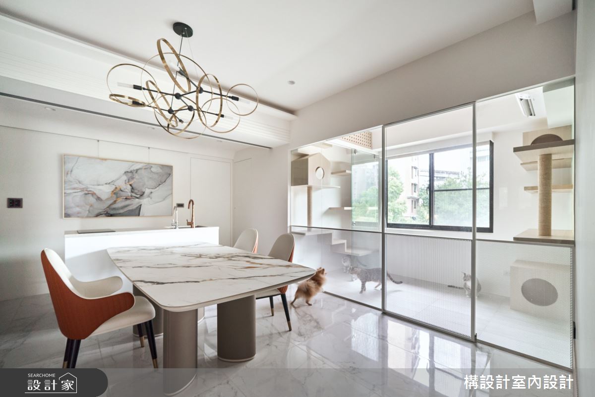 40坪老屋(16~30年)＿新古典餐廳寵物中島案例圖片＿構設計＿構設計_午後的銀白雪境之16