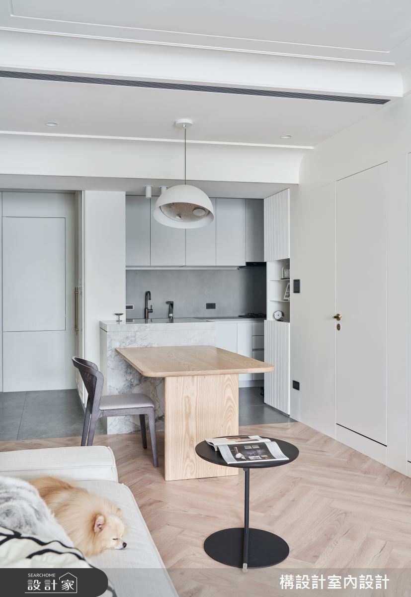 18坪新成屋(5年以下)＿法式輕古典玄關客廳餐廳廚房案例圖片＿構設計＿構設計_歲月靜好之5