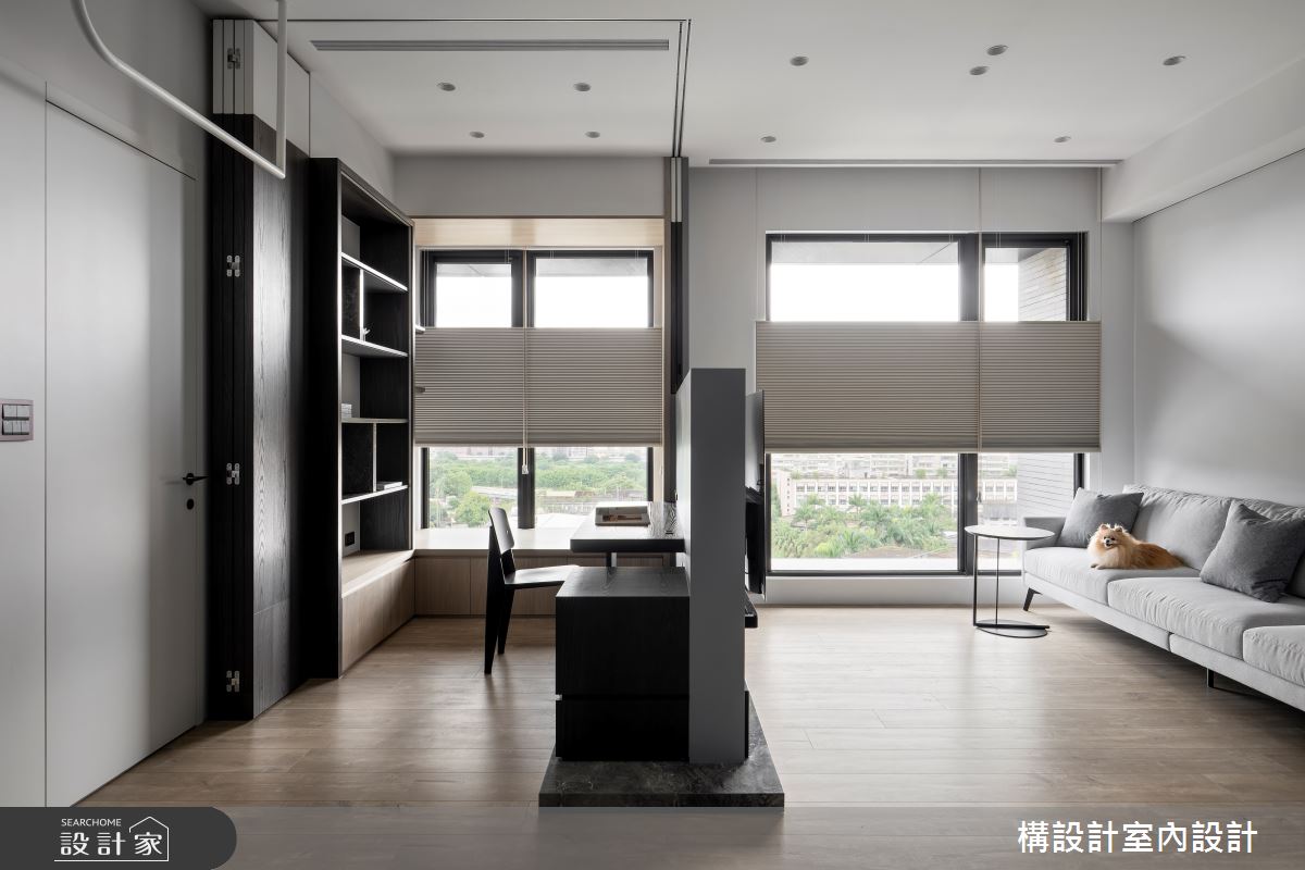 16坪新成屋(5年以下)＿現代風客廳書房工作區臥榻案例圖片＿構設計＿構設計_方寸間之13