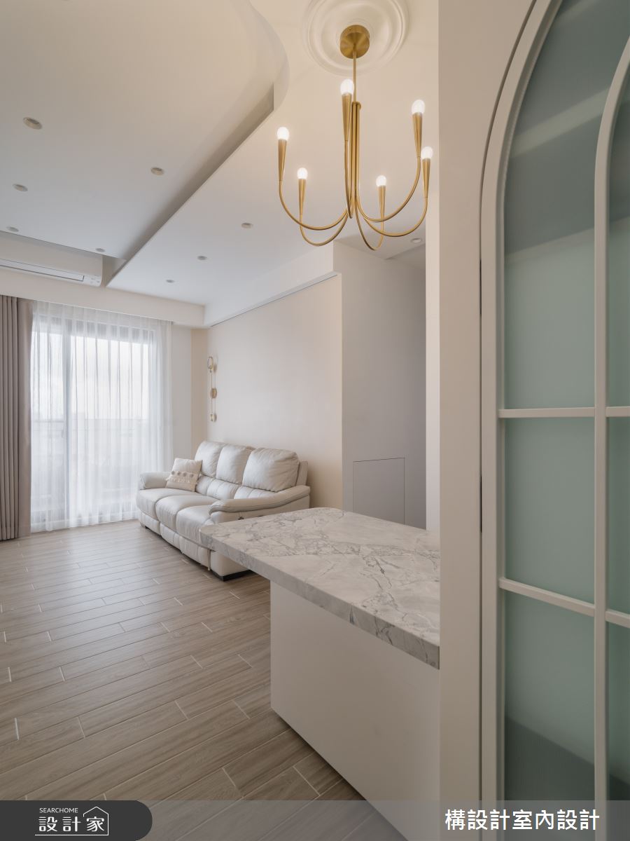 17坪新成屋(5年以下)＿新古典客廳中島案例圖片＿構設計＿構設計_春日童話之1