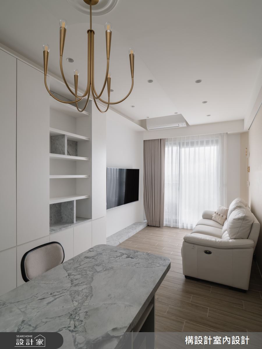 17坪新成屋(5年以下)＿新古典客廳中島案例圖片＿構設計＿構設計_春日童話之2