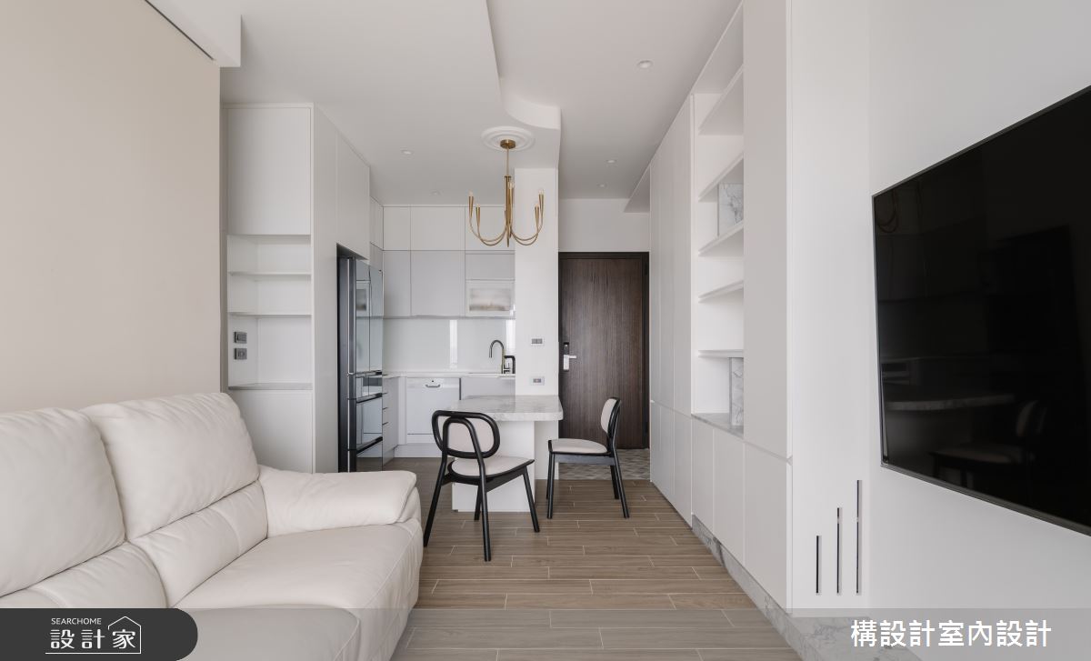 17坪新成屋(5年以下)＿新古典玄關客廳餐廳廚房中島案例圖片＿構設計＿構設計_春日童話之8