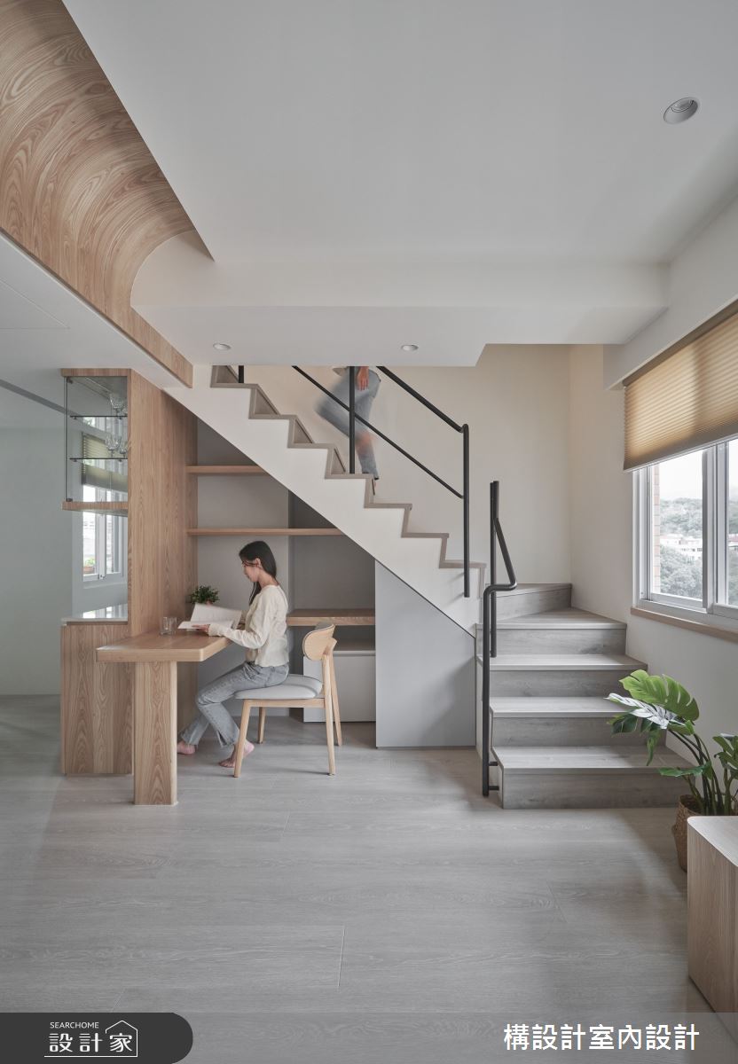 32坪中古屋(5~15年)＿北歐風客廳書房樓梯工作區案例圖片＿構設計＿構設計_共好溫度之9