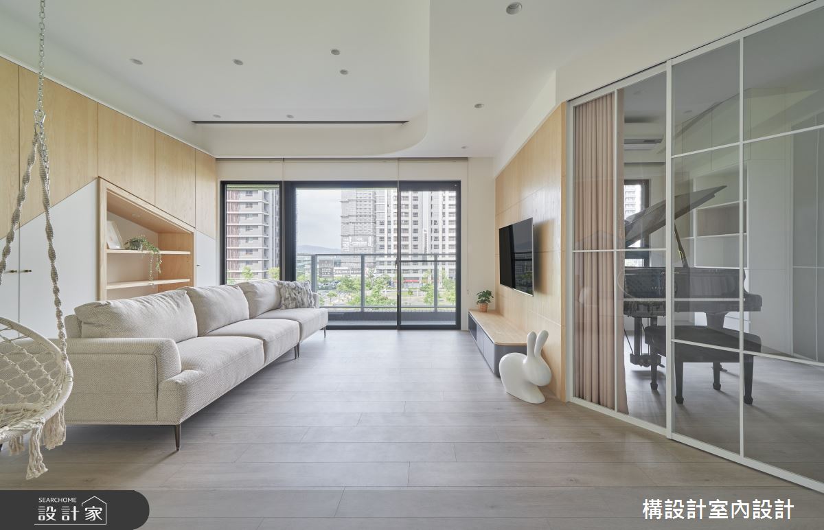 32坪預售屋＿北歐風客廳陽台多功能室案例圖片＿構設計＿構設計_輕甜日光詩篇之3