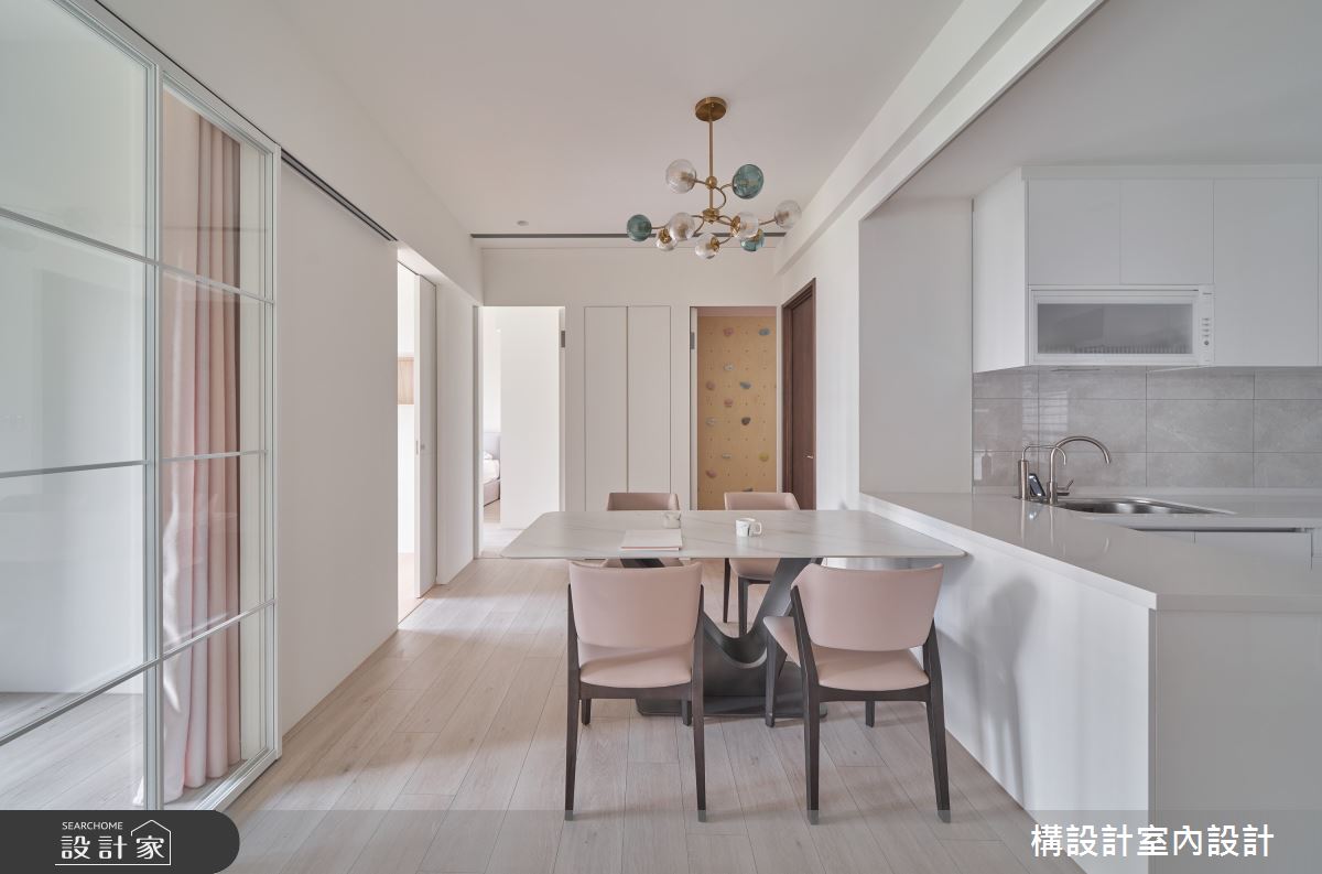 32坪預售屋＿北歐風餐廳廚房中島案例圖片＿構設計＿構設計_輕甜日光詩篇之17