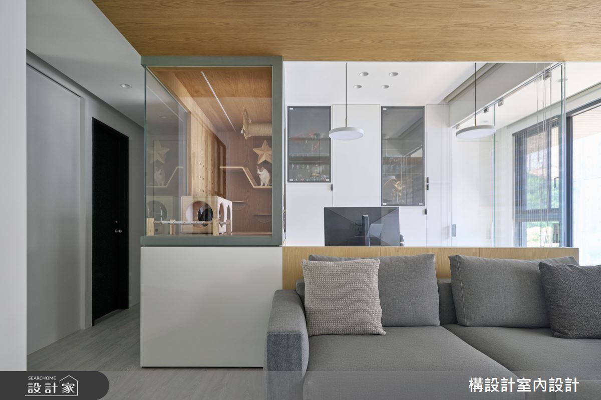 20坪新成屋(5年以下)＿現代風客廳書房寵物案例圖片＿構設計＿構設計_貓森居所之1